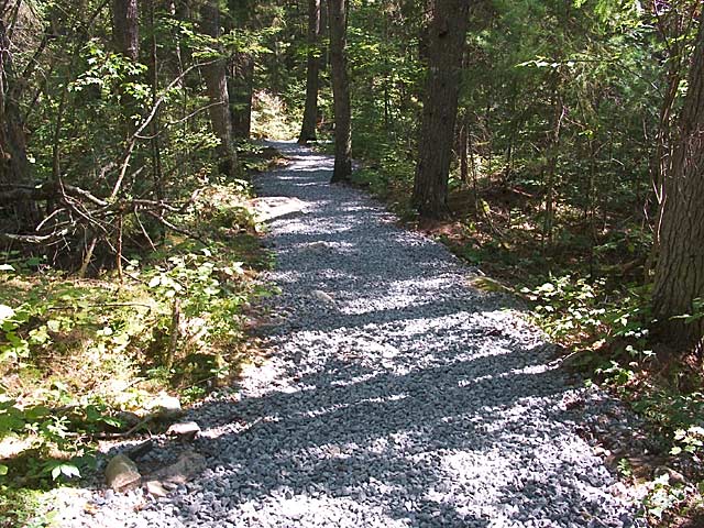 Portage leading to the Barron River at the Brigham Lake access point
