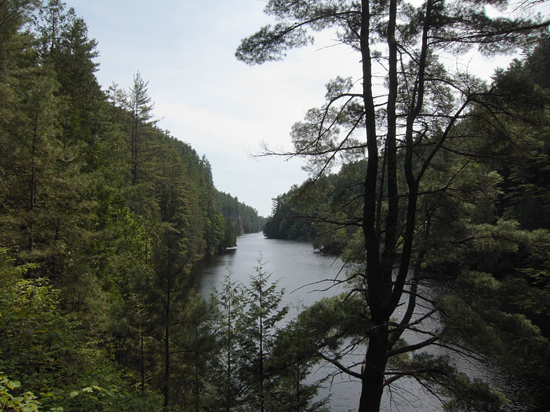 Climbing out of the Barron Canyon in Algonquin Park