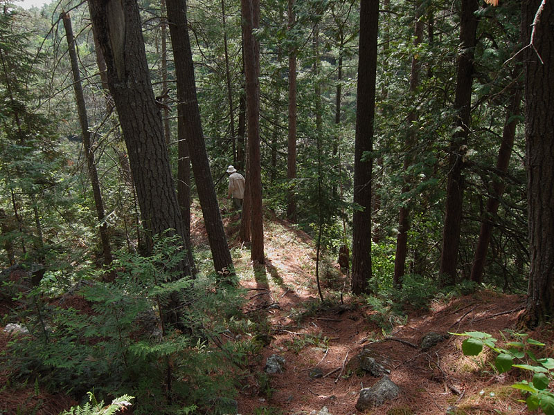 Climbing out of the Barron Canyon in Algonquin Park