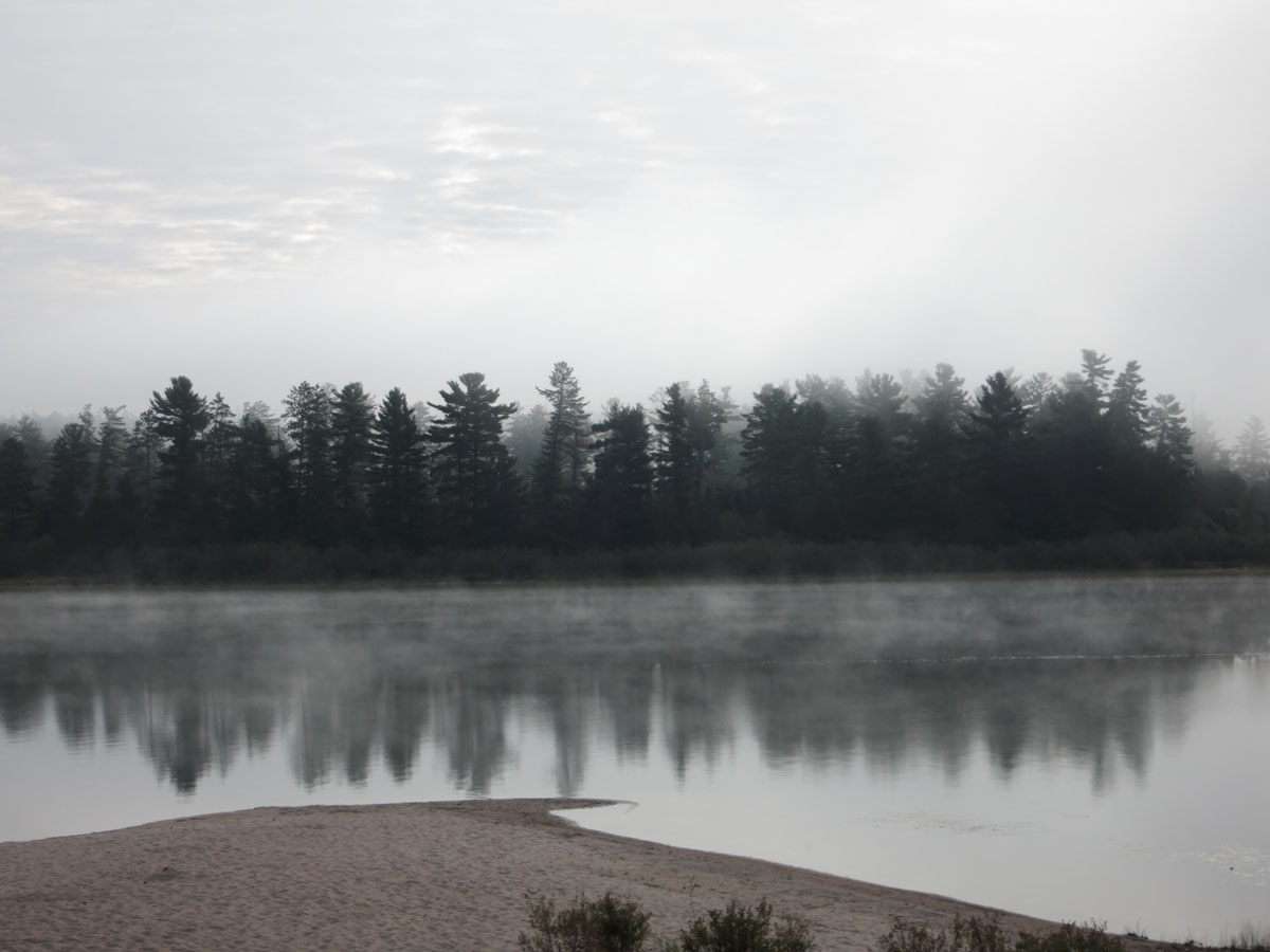 Morning mist on Lake Travers in Algonquin Park