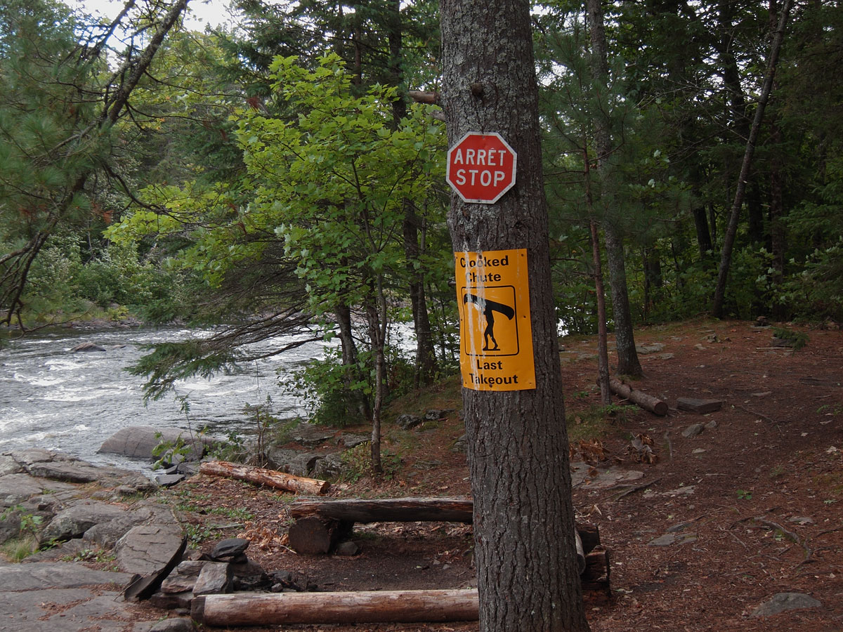 Third and last takeout at Crooked Chute on the Petawawa River in Algonquin Park