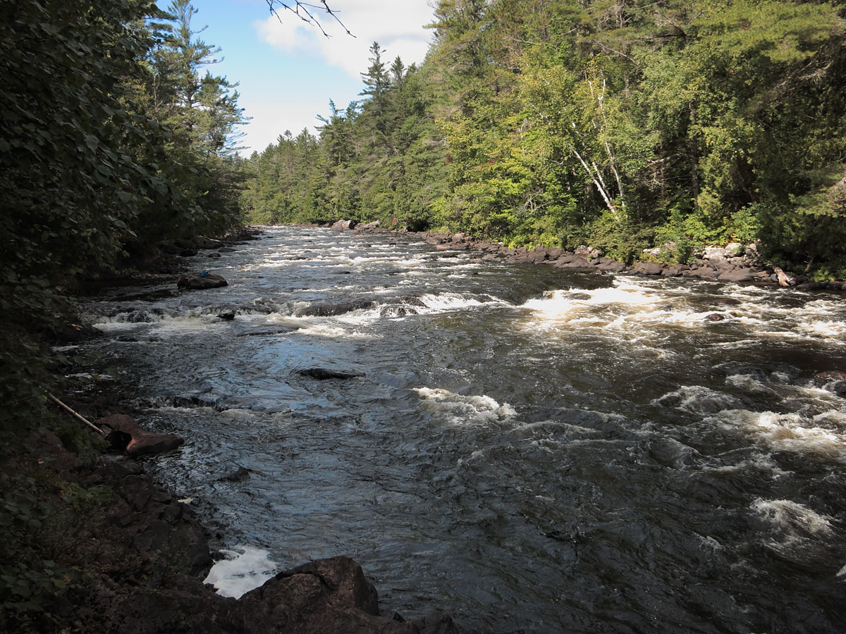 The ledge in Rollway Rapids on the Petawawa River in Algonquin Park