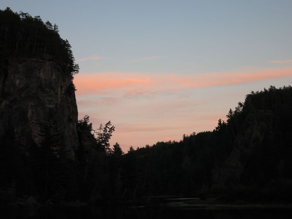 The Natch after sundown on the Petawawa River in Algonquin Park