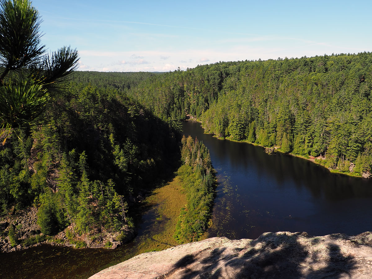 View upstream from the top of The Natch on the Petawawa River in Algonquin Park