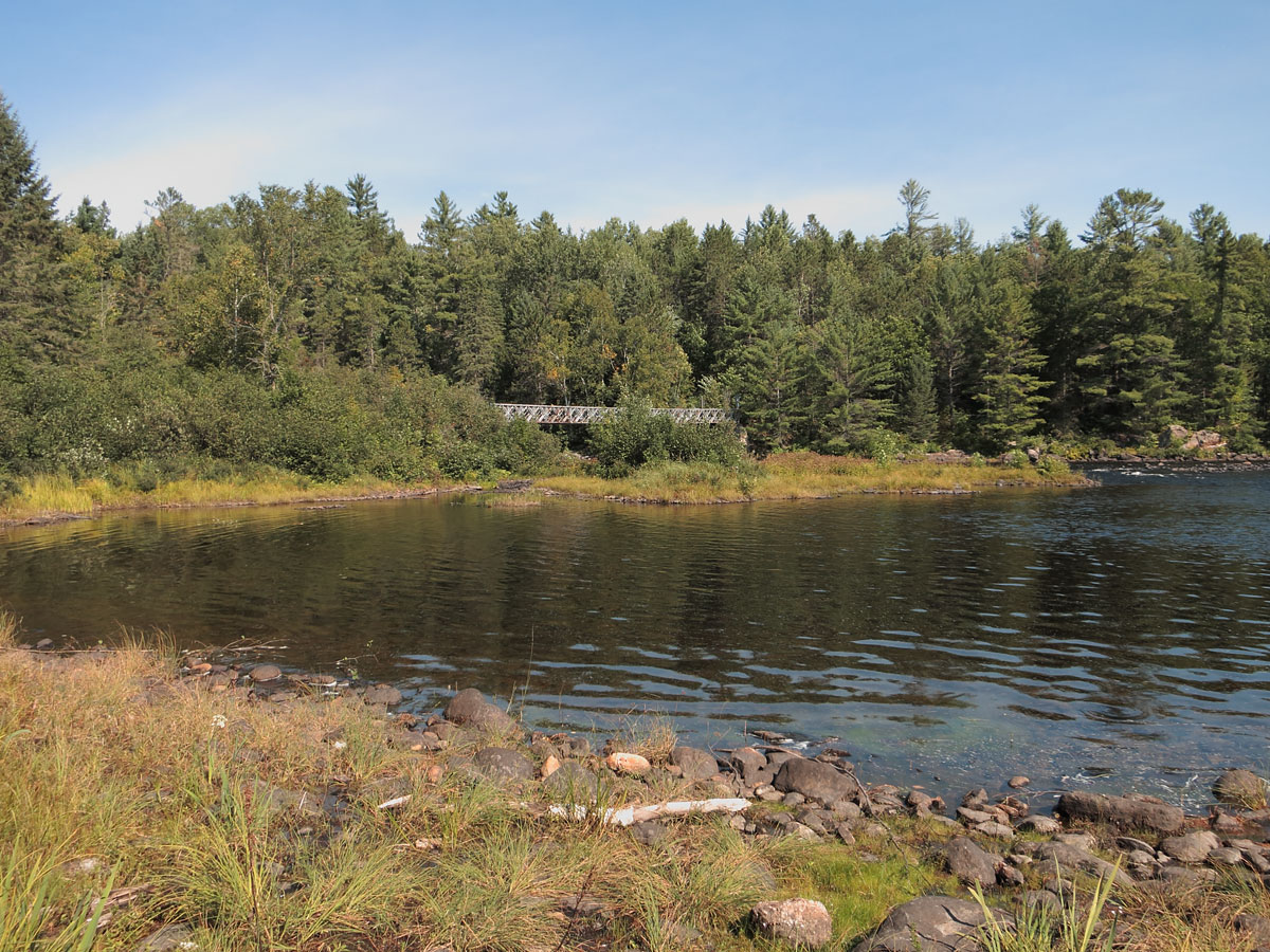 The bridge across the Petawawa River at the power lines in Algonquin Park