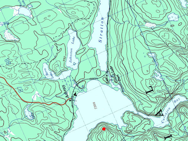 map Grand Lake Stratton Lake Johnston Lake