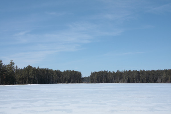 Looking towards Francis Lake from the campsite on Pretty Lake along the Achray Road in Algonquin Park in the early spring