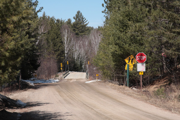 Bridge across the Petawawa River at Poplar Rapids in Algonquin Park