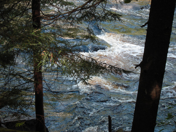 Rapids at the first portage upstream of the mouth of the Nipissing River in Algonquin Park