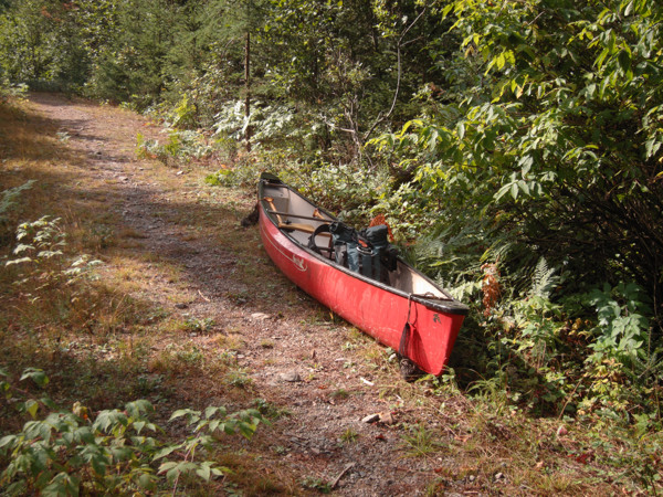 Along the portage from the Nipissing River to Luckless Lake in Algonquin Park