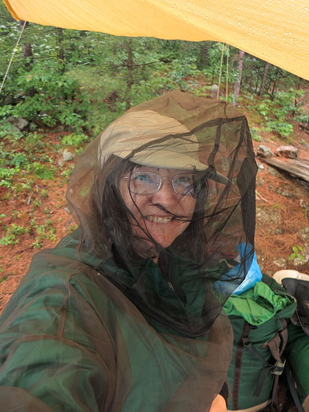 waiting out the rain on Laurel Lake in Algonquin Park
