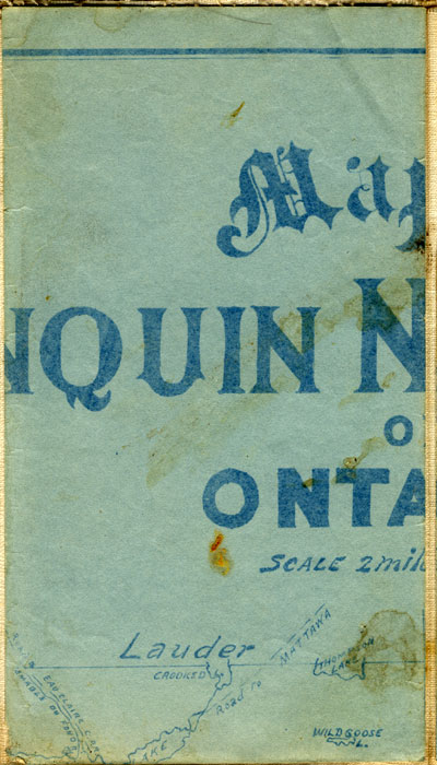 segment of 1908 Map of Algonquin Park by W.D.M. Bell, M.D.