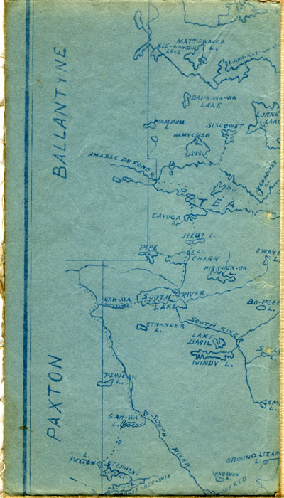 segment of 1908 Map of Algonquin Park by W.D.M. Bell, M.D.
