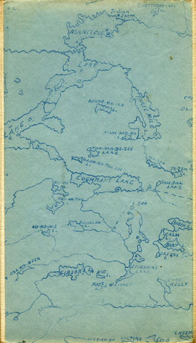 segment of 1908 Map of Algonquin Park by W.D.M. Bell, M.D.