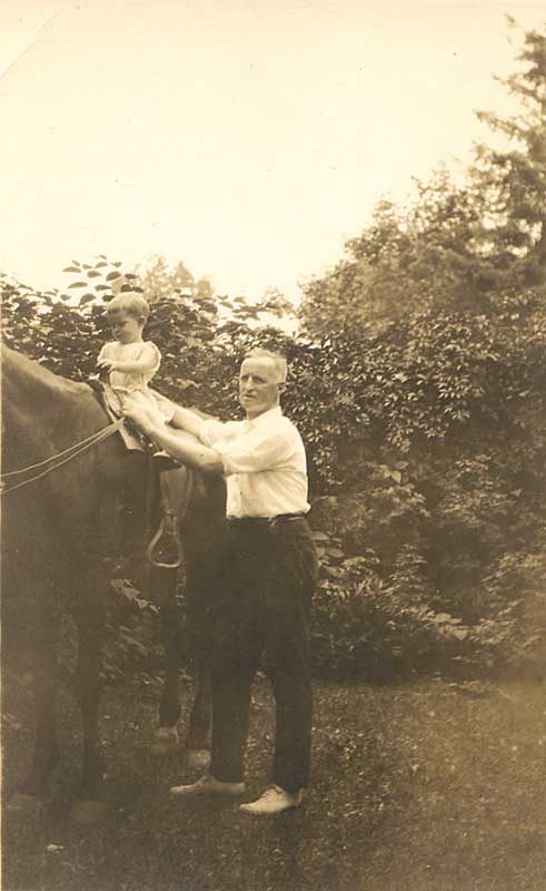 George Eldon McElroy Jr., first riding lesson
