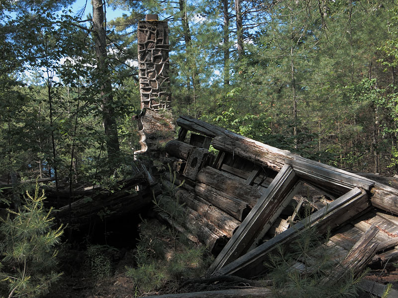 ruins of KishKaduk Lodge on Cedar Lake in Algonquin Park