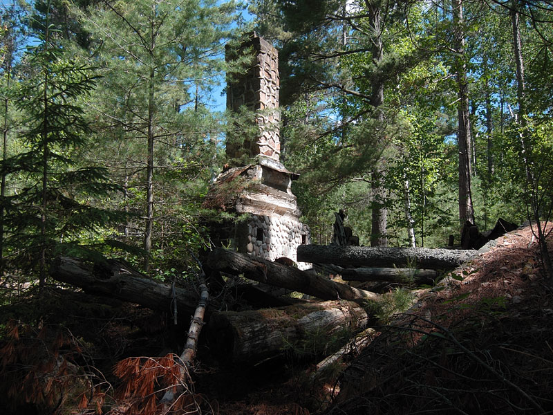 ruins of KishKaduk Lodge on Cedar Lake in Algonquin Park