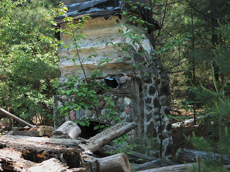 ruins of KishKaduk Lodge on Cedar Lake in Algonquin Park