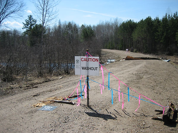 Washout of the Bronson Road at the Chalk River
