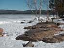 Pine Point Beach on the Ottawa River at Deep River in winter