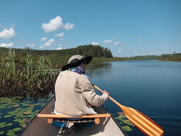 mother goes canoeing on the Chalk River