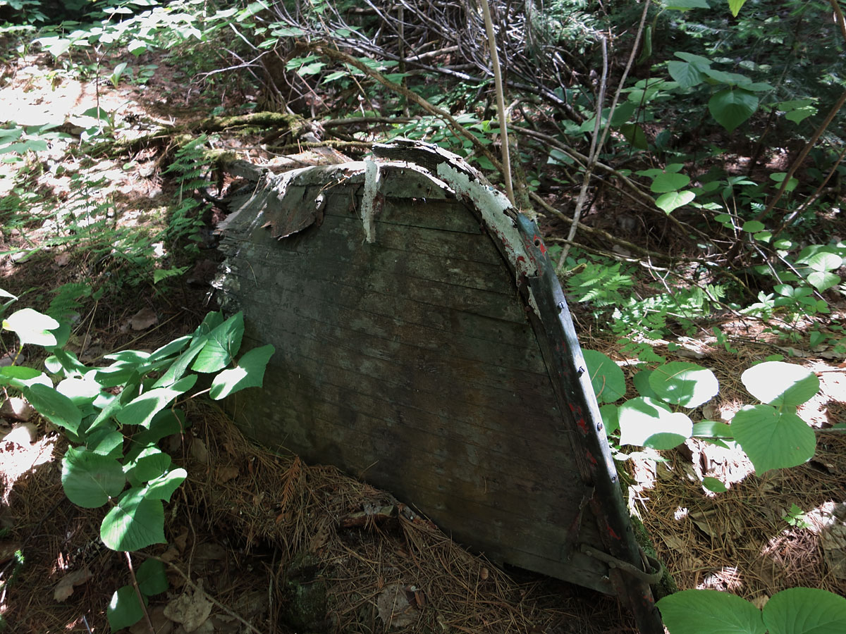 Old boat at Windermere Falls on Little Cauchon Lake in Algonquin Park