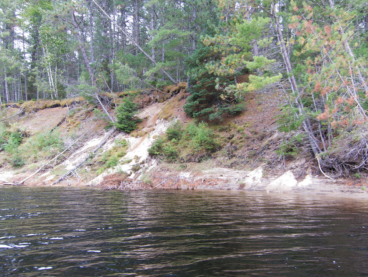 Exploring Five Mile Rapids  the sand bank along along the Petawawa River