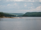 Campsite at a sandy point on the western shore of Lake Travers in Algonquin Park
