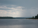 Rain to the south of our campsite on Lake Travers in Algonquin Park