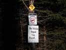 from a gallery of photos documenting the damage to the blackfox portgae trail from its reconstruction as a dogsled trail in the fall of 2011