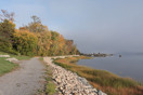 Misty Fall morning along the Deep River Waterfront