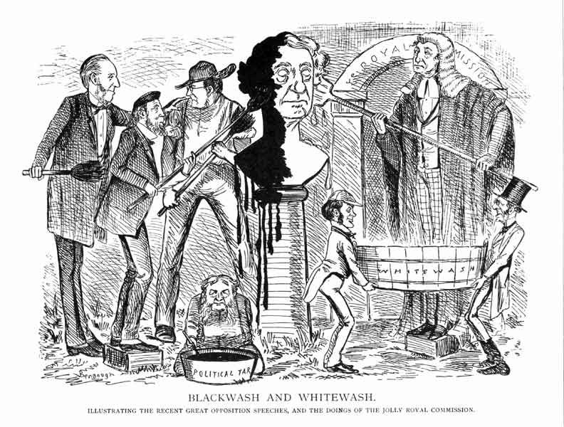 J.W. Bengough cartoon: Blackwash and Whitewash