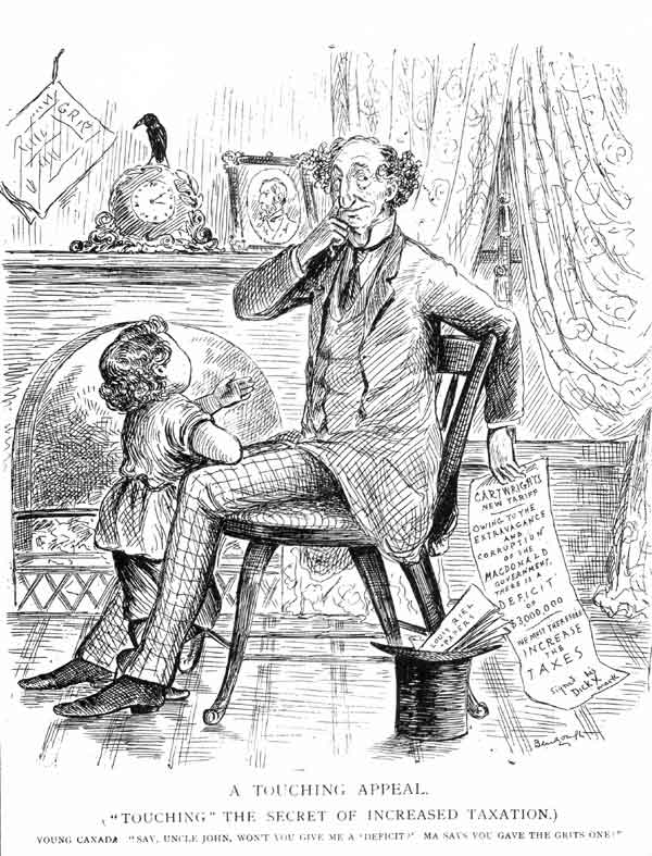 J.W. Bengough cartoon: A Touching Appeal