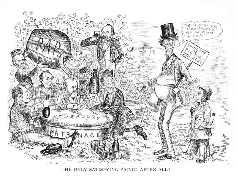 J.W. Bengough cartoon: The Only Satisfying Picnic After All