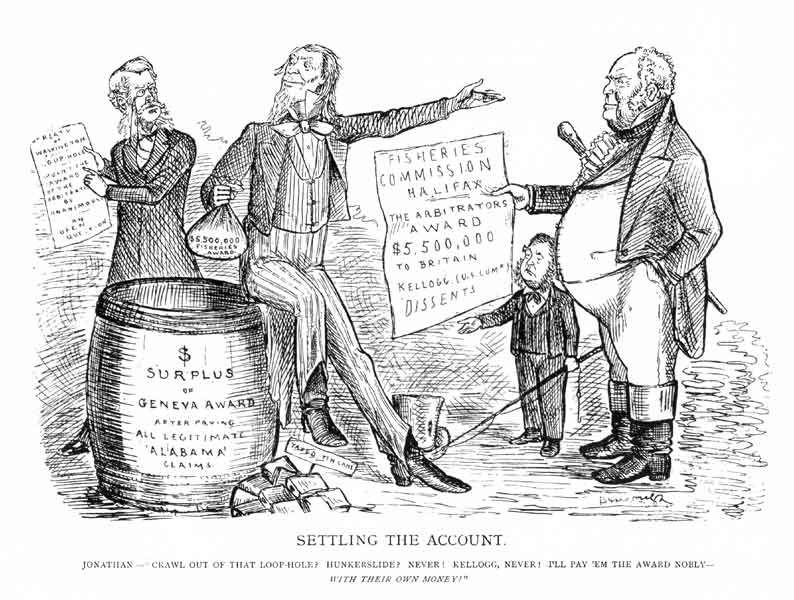 J.W. Bengough cartoon: Settling The Account