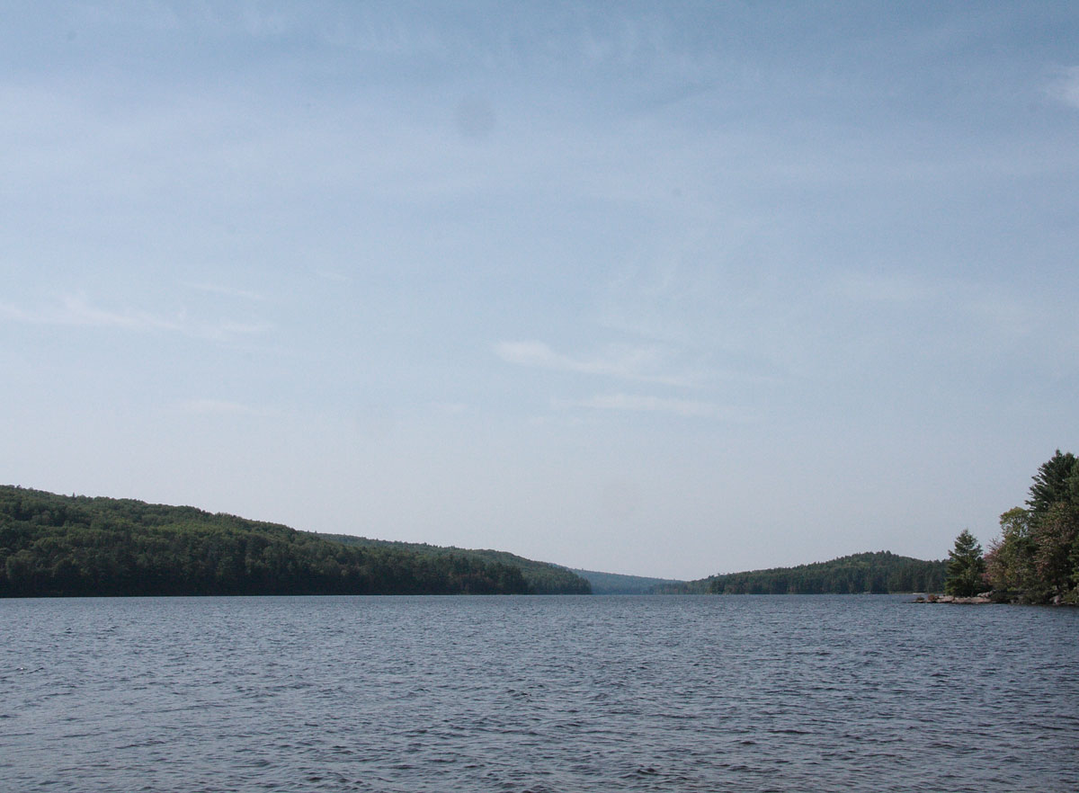 Looking up Grand Lake from the rocky point just west of Achray in Algonquin Park
