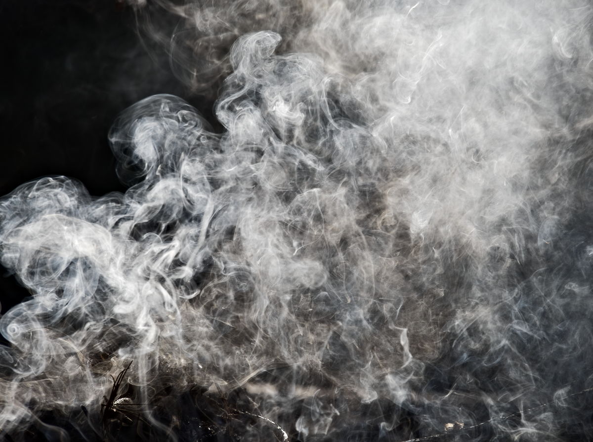 Smoke and burning in the back yard