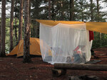 bug tent on Cauchon Lake in Algonquin Park