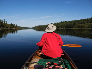 Paddling up McManus Lake in Algonquin Park