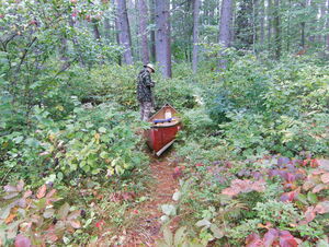 Exploring Five Mile Rapids  the start of the portage upstream