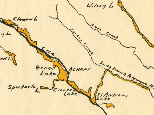 Segment of an  old Algonquin Park map
