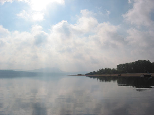 Mount Martin as seen from Burkes Beach on the Ottawa River at Point Alexander
