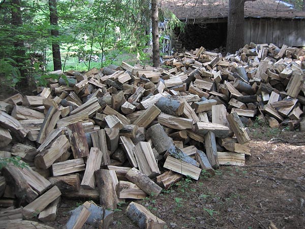 big pile of firewood
