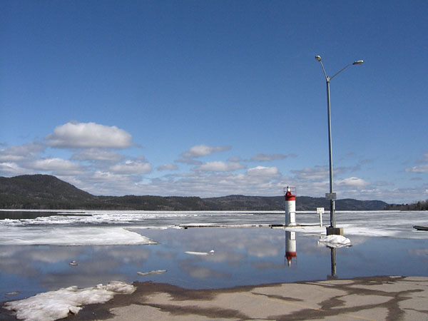ice out at Deep River on the Ottawa River