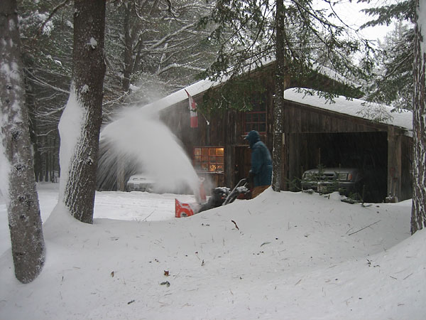 snow blowing