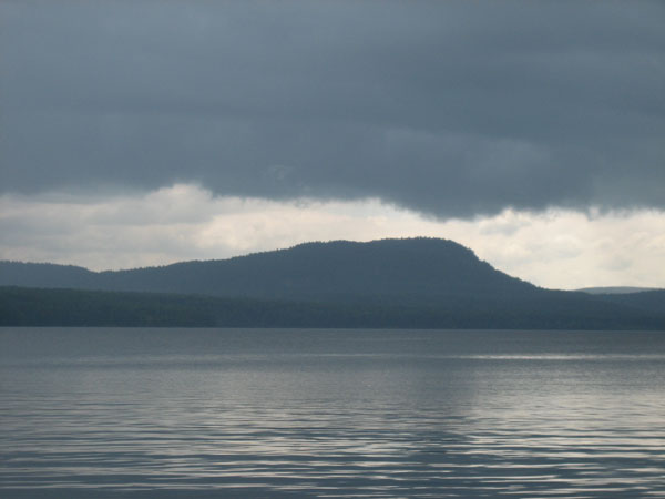 Mount Martin viewed from Burkes Beach on the Ottawa River at Point Alexander