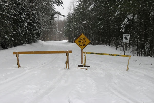 Forestry Road closure due to flooding at Corry Lake Road