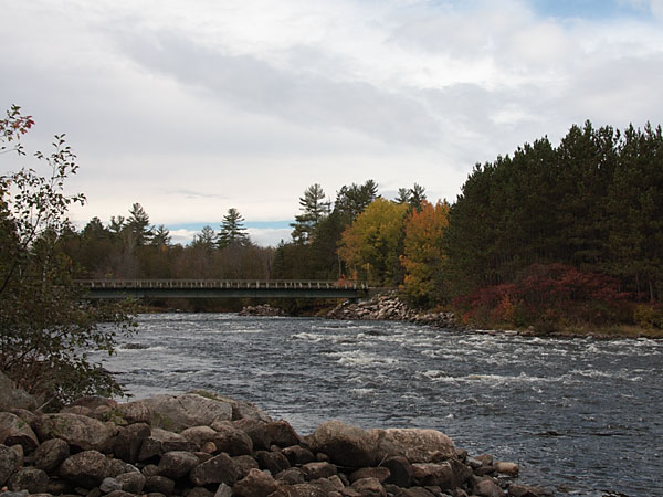 bridge across Petawawa River at Lake Travers in Algonquin Park