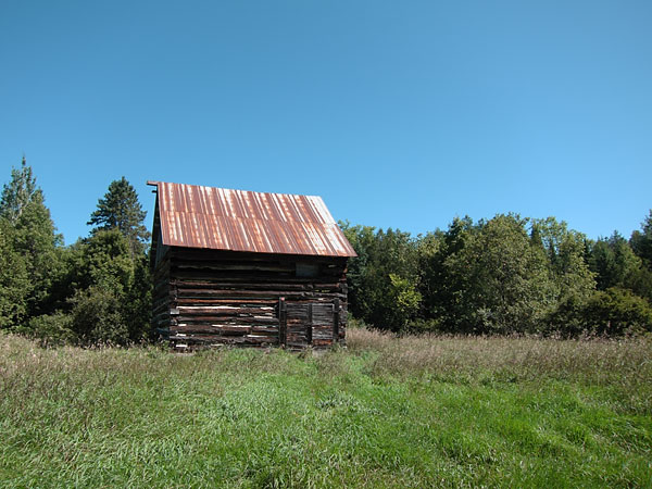 log building along Newfoundout Road
