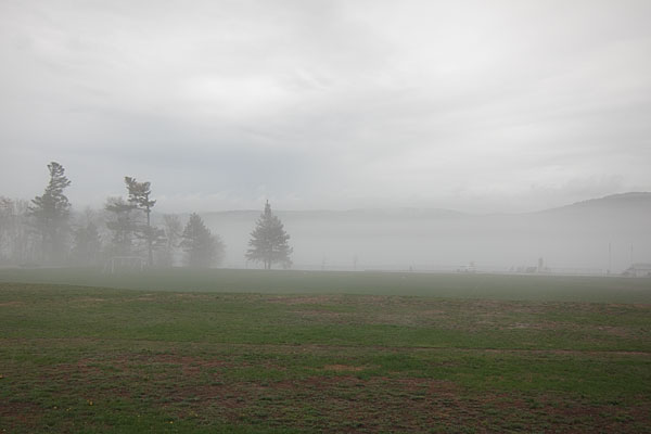 mist over the Deep River campus